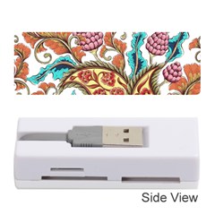 Flowers Pattern Texture White Background Paisley Memory Card Reader (stick)