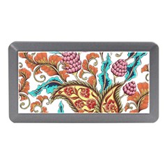 Flowers Pattern Texture White Background Paisley Memory Card Reader (mini)