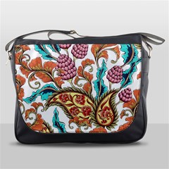 Flowers Pattern Texture White Background Paisley Messenger Bag