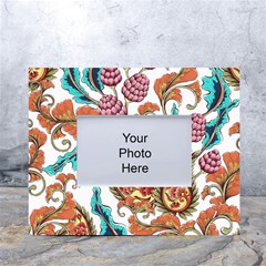 Flowers Pattern Texture White Background Paisley White Tabletop Photo Frame 4 x6 