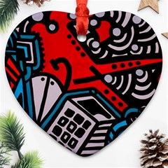 Multicolored Doodle Art Street Art Ornament (heart)