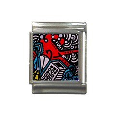 Multicolored Doodle Art Street Art Italian Charm (13mm) by Jancukart