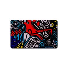 Multicolored Doodle Art Street Art Magnet (name Card)