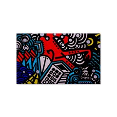 Multicolored Doodle Art Street Art Sticker Rectangular (10 Pack)