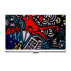 Multicolored Doodle Art Street Art Business Card Holder