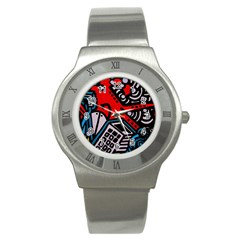 Multicolored Doodle Art Street Art Stainless Steel Watch