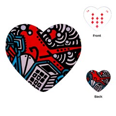 Multicolored Doodle Art Street Art Playing Cards Single Design (heart)