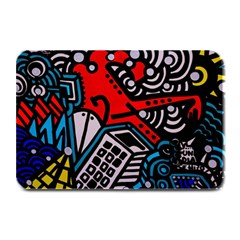 Multicolored Doodle Art Street Art Plate Mats by Jancukart