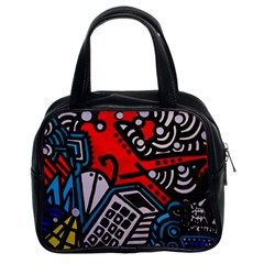 Multicolored Doodle Art Street Art Classic Handbag (two Sides)