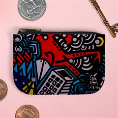 Multicolored Doodle Art Street Art Mini Coin Purse by Jancukart