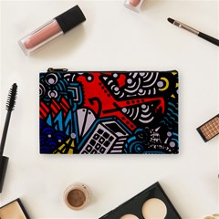 Multicolored Doodle Art Street Art Cosmetic Bag (small)