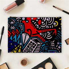 Multicolored Doodle Art Street Art Cosmetic Bag (large)