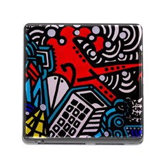 Multicolored Doodle Art Street Art Memory Card Reader (square 5 Slot)