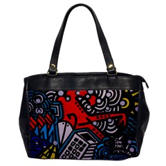 Multicolored Doodle Art Street Art Oversize Office Handbag