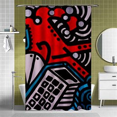 Multicolored Doodle Art Street Art Shower Curtain 48  X 72  (small) 