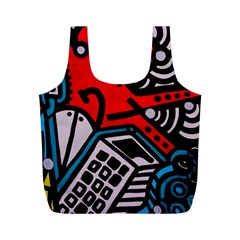 Multicolored Doodle Art Street Art Full Print Recycle Bag (m)