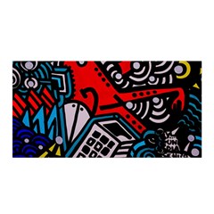 Multicolored Doodle Art Street Art Satin Wrap 35  X 70 