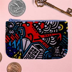 Multicolored Doodle Art Street Art Large Coin Purse