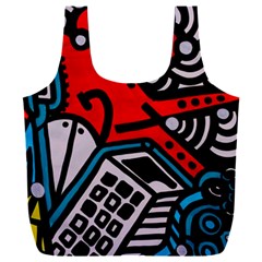 Multicolored Doodle Art Street Art Full Print Recycle Bag (xxl) by Jancukart