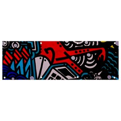 Multicolored Doodle Art Street Art Banner And Sign 9  X 3  by Jancukart