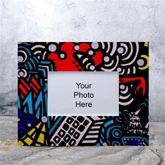 Multicolored Doodle Art Street Art White Tabletop Photo Frame 4 x6  by Jancukart