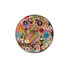 Multicolored Doodle Art Wallpaper Hat Clip Ball Marker