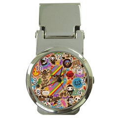 Multicolored Doodle Art Wallpaper Money Clip Watches by Jancukart