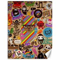 Multicolored Doodle Art Wallpaper Canvas 12  X 16 