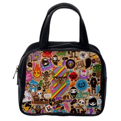 Multicolored Doodle Art Wallpaper Classic Handbag (one Side) by Jancukart