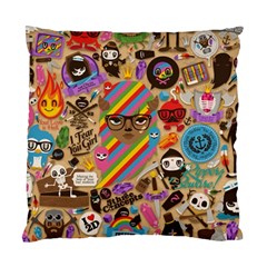 Multicolored Doodle Art Wallpaper Standard Cushion Case (one Side)