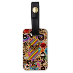 Multicolored Doodle Art Wallpaper Luggage Tag (one Side) by Jancukart