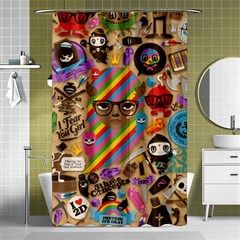 Multicolored Doodle Art Wallpaper Shower Curtain 48  X 72  (small)  by Jancukart