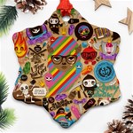 Multicolored Doodle Art Wallpaper Ornament (Snowflake) Front