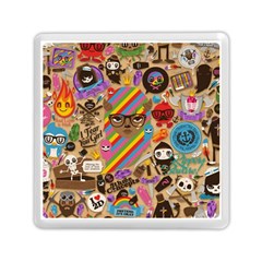 Multicolored Doodle Art Wallpaper Memory Card Reader (square)