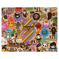 Multicolored Doodle Art Wallpaper One Side Premium Plush Fleece Blanket (medium)