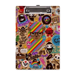 Multicolored Doodle Art Wallpaper A5 Acrylic Clipboard