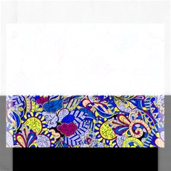 Blue Yellow Background Pattern Vector Texture Paisley Rectangular Jigsaw Puzzl by Jancukart