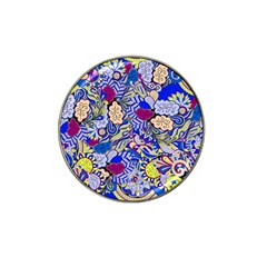 Blue Yellow Background Pattern Vector Texture Paisley Hat Clip Ball Marker