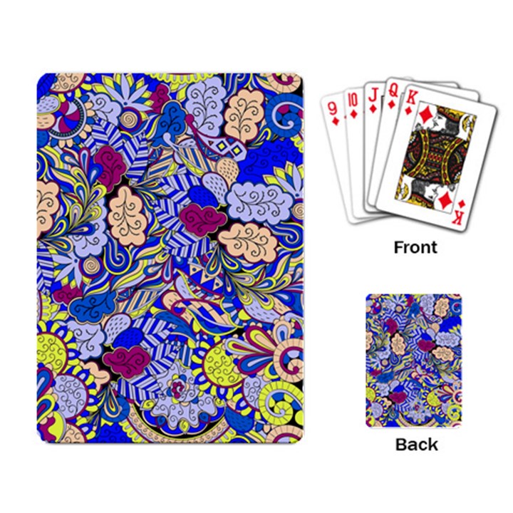 Blue Yellow Background Pattern Vector Texture Paisley Playing Cards Single Design (Rectangle)