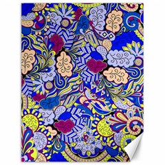 Blue Yellow Background Pattern Vector Texture Paisley Canvas 12  X 16 