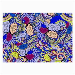 Blue Yellow Background Pattern Vector Texture Paisley Large Glasses Cloth