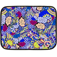 Blue Yellow Background Pattern Vector Texture Paisley Fleece Blanket (mini)