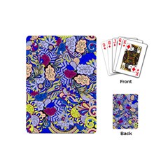 Blue Yellow Background Pattern Vector Texture Paisley Playing Cards Single Design (mini) by Jancukart