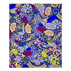 Blue Yellow Background Pattern Vector Texture Paisley Shower Curtain 60  X 72  (medium)  by Jancukart