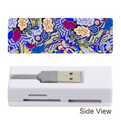 Blue Yellow Background Pattern Vector Texture Paisley Memory Card Reader (stick)