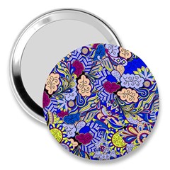 Blue Yellow Background Pattern Vector Texture Paisley 3  Handbag Mirrors by Jancukart