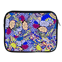 Blue Yellow Background Pattern Vector Texture Paisley Apple Ipad 2/3/4 Zipper Cases