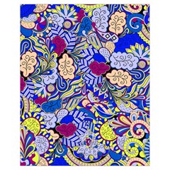 Blue Yellow Background Pattern Vector Texture Paisley Drawstring Bag (small)