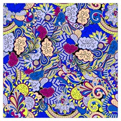 Blue Yellow Background Pattern Vector Texture Paisley Lightweight Scarf 