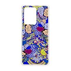 Blue Yellow Background Pattern Vector Texture Paisley Samsung Galaxy S20 Ultra 6 9 Inch Tpu Uv Case by Jancukart